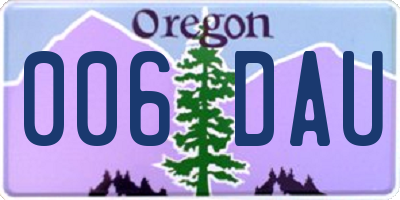 OR license plate 006DAU