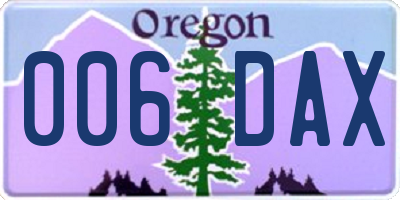 OR license plate 006DAX