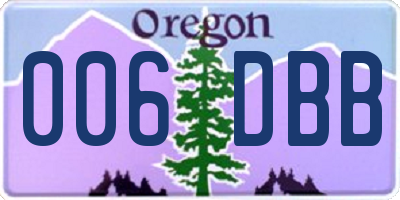 OR license plate 006DBB