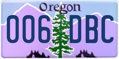 OR license plate 006DBC