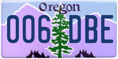 OR license plate 006DBE