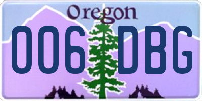 OR license plate 006DBG
