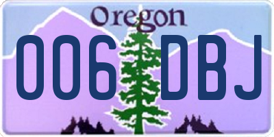 OR license plate 006DBJ