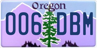 OR license plate 006DBM