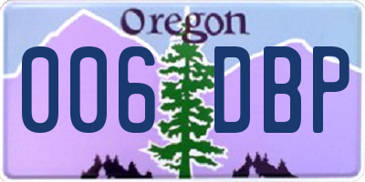 OR license plate 006DBP