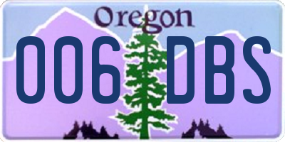 OR license plate 006DBS