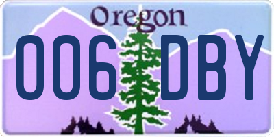 OR license plate 006DBY