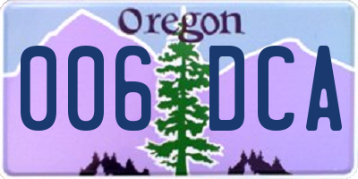 OR license plate 006DCA