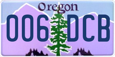 OR license plate 006DCB