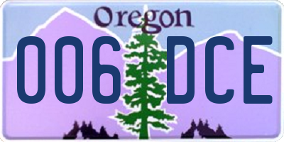 OR license plate 006DCE