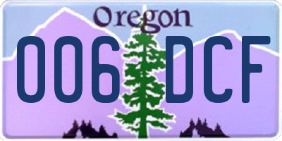OR license plate 006DCF