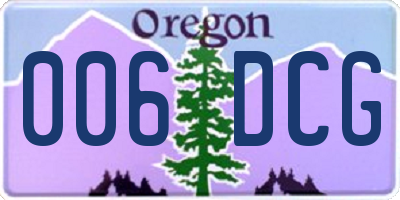 OR license plate 006DCG