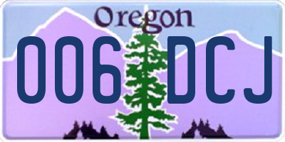 OR license plate 006DCJ