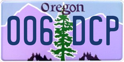 OR license plate 006DCP