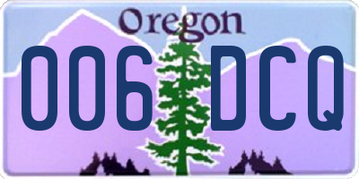 OR license plate 006DCQ