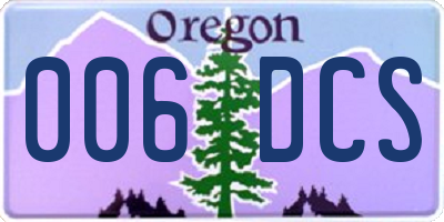 OR license plate 006DCS