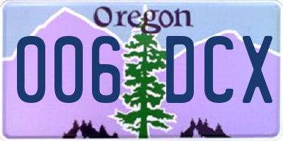 OR license plate 006DCX