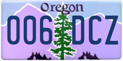OR license plate 006DCZ