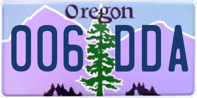 OR license plate 006DDA