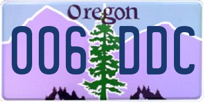 OR license plate 006DDC