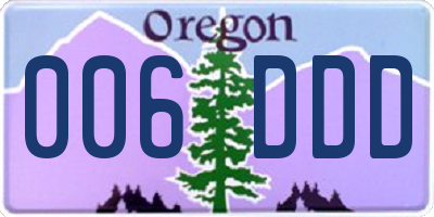 OR license plate 006DDD