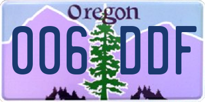 OR license plate 006DDF