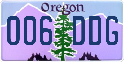 OR license plate 006DDG