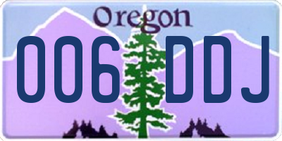 OR license plate 006DDJ