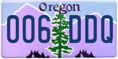 OR license plate 006DDQ