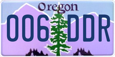 OR license plate 006DDR
