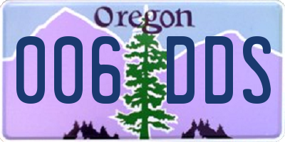 OR license plate 006DDS