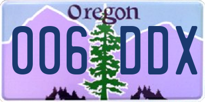 OR license plate 006DDX