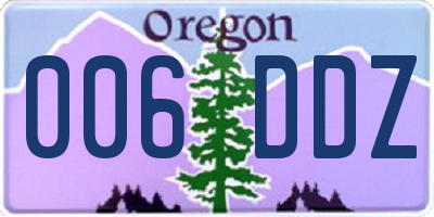 OR license plate 006DDZ