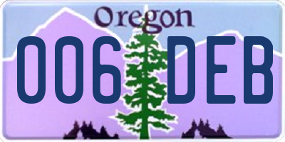 OR license plate 006DEB