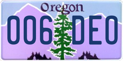 OR license plate 006DEO