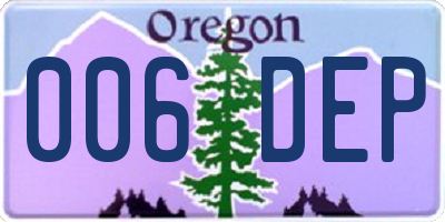 OR license plate 006DEP