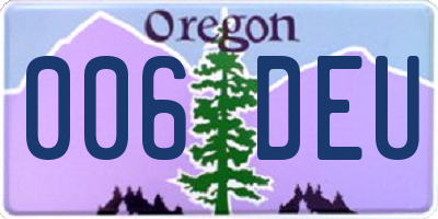 OR license plate 006DEU