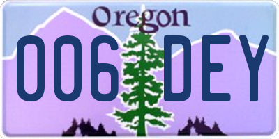 OR license plate 006DEY