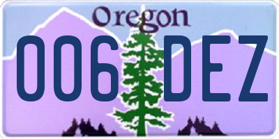 OR license plate 006DEZ