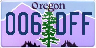OR license plate 006DFF