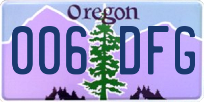OR license plate 006DFG