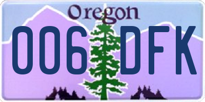 OR license plate 006DFK