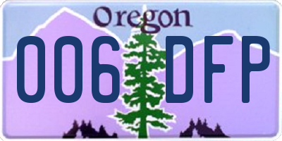 OR license plate 006DFP