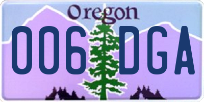 OR license plate 006DGA