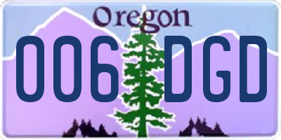 OR license plate 006DGD