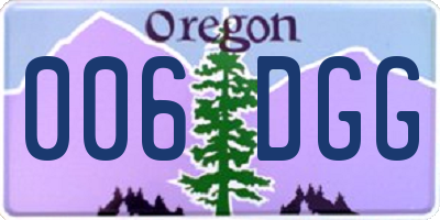 OR license plate 006DGG
