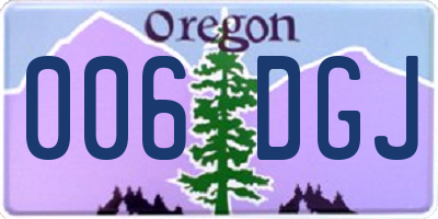 OR license plate 006DGJ