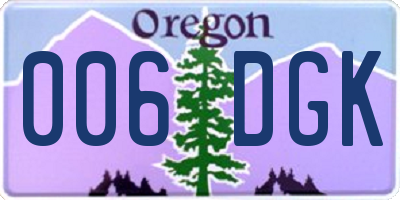 OR license plate 006DGK