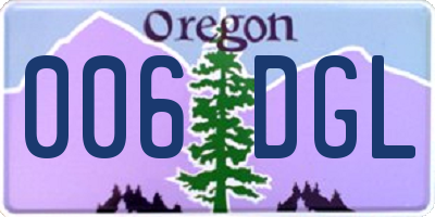 OR license plate 006DGL