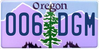 OR license plate 006DGM